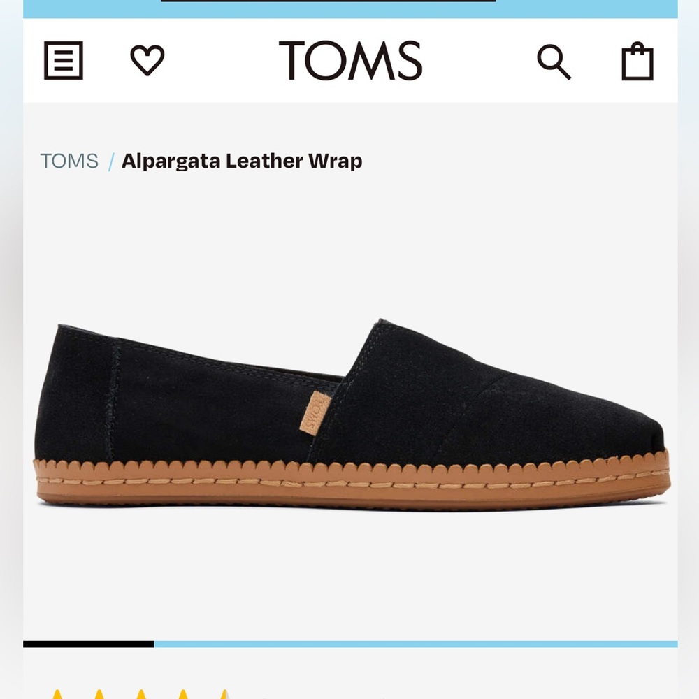 NWOT Tom’s Alpargata Leather Wrapped Slip-ons